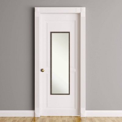 Best reviews of ⭐ 15" x 49" Hardwood Wedge Framed Full Length on the Door Mirror - Amanti Art Dark Brown ❤️ - Image 7