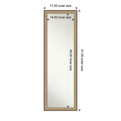 Buy โญ 17" x 51" Elegant Brushed Framed On the Door Mirror Bronze - Amanti Art โ๏ธ - Image 3