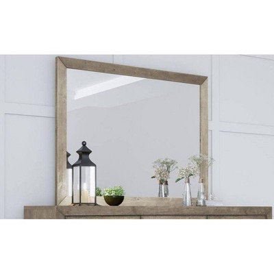New π Aurora Wood Frame Mirror - Abbyson Living Brown π