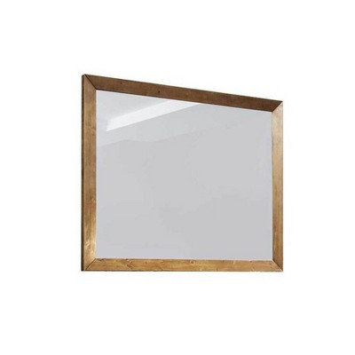 New π Aurora Wood Frame Mirror - Abbyson Living Brown π - Image 3
