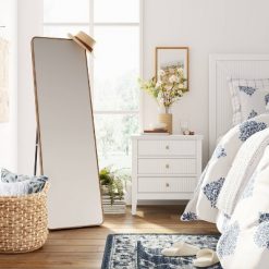 Brand new 🔥 18" x 60" Metal Aluminum Cheval Floor Mirror Brass - Threshold™ 🔔