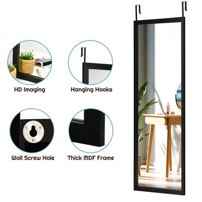 Top 10 😀 Costway Door Wall Mounted Mirror Full Length Hanging Wood Frame Mirror Decor WhiteBlackGolden 💯 - Image 7
