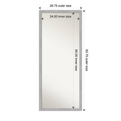Discount โค๏ธ 27" x 63" Vista Brushed Framed Full Length Floor/Leaner Mirror Nickel - Amanti Art โ - Image 3
