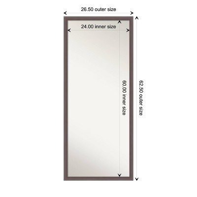 Flash Sale ๐งจ 26" x 62" Urban Framed Full Length Floor/Leaner Mirror Pewter - Amanti Art โ๏ธ - Image 3