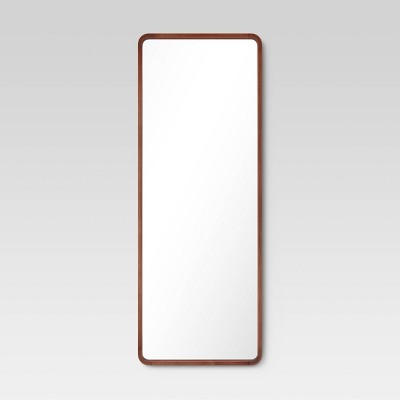 Cheapest 👏 22" x 60" Wood Leaner Mirror - Threshold™ Walnut Brown 🔔 - Image 5