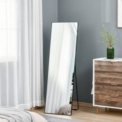 Wholesale 🔔 HOMCOM Full Length Glass Mirror, Freestanding or Wall Mounted 👗 Dress Mirror for Bedroom, Living Room, Bathroom, Black ✔️