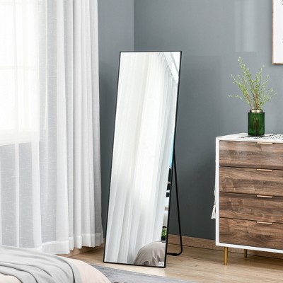 Wholesale 🔔 HOMCOM Full Length Glass Mirror, Freestanding or Wall Mounted 👗 Dress Mirror for Bedroom, Living Room, Bathroom, Black ✔️