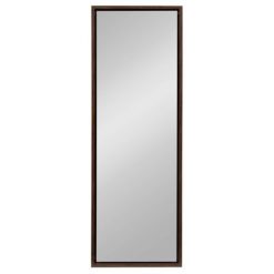 Deals ❤️ Kate & Laurel All Things Decor 16" x 48" Evans Framed Wall Panel Mirror Walnut Brown - Kate and Laurel 😀