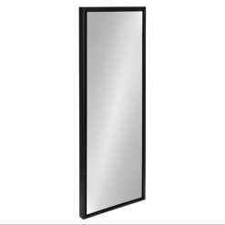 Promo ๐ Kate & Laurel All Things Decor 16" x 48" Evans Framed Wall Panel Mirror Black - Kate and Laurel ๐