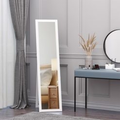 Budget ⌛ HOMCOM Full Length Glass Mirror, Freestanding or Wall Mounted 👗 Dress Mirror for Bedroom, Living Room, Bathroom, White ⭐