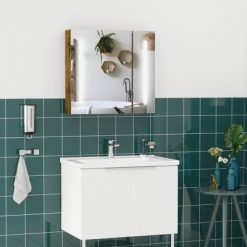 Hot Sale ๐ kleankin 27.5 Inch x 25.5 Inch LED Lighted Medicine Cabinet with Mirror, Wall Mounted Dimmable Bathroom Cabinet with 3-Tier Storage Shelves, Smart Touch, and USB Charge, Dark Wood Grain ๐ฅ