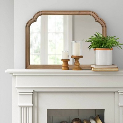 New π 36" x 26" French Country Mantle Wood Mirror Natural - Threshold™ π