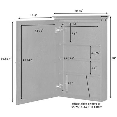 Cheap π Wood Medicine Cabinet in Espresso Brown-Pemberly Row π - Image 7