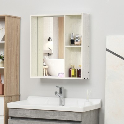 Best Pirce ๐คฉ kleankin 24.75 Inch x 25.5 Inch Medicine Cabinet with Mirror, Storage Shelf, Wall Mounted Bathroom Cabinet, White ๐ - Image 2