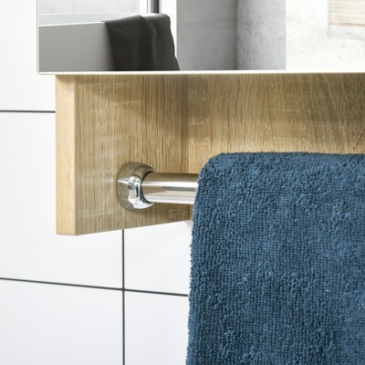 Buy ๐ฅ kleankin 23.5" x 27.5" Wall-Mounted Bathroom Medicine Cabinet, Vanity Mirror with 3 Storage Shelves , Inside Adjustable Shelf, and Towel Rack, Natural ๐ - Image 4