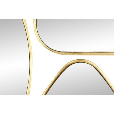 Coupon 🔔 Set of 4 Large Geometric Metallic Wall Mirrors Gold - CosmoLiving by Cosmopolitan 🎁 - Image 6