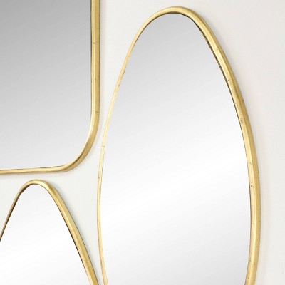 Coupon 🔔 Set of 4 Large Geometric Metallic Wall Mirrors Gold - CosmoLiving by Cosmopolitan 🎁 - Image 7