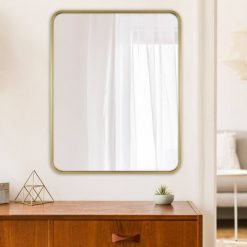 New ❤️ 24" x 30" Rectangular Decorative Wall Mirror with Rounded Corners - Project 62™ Black 🧨