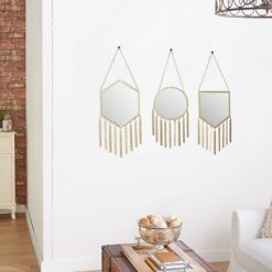 Flash Sale 🔥 Olivia & May Set of 3 Geometric Metal Mirror Wall Decor Gold - Olivia & May ⌛