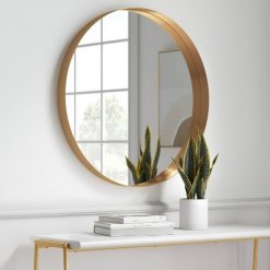 Best deal 🔔 30" Flush Mount Round Decorative Wall Mirror - Project 62™ Black ✔️
