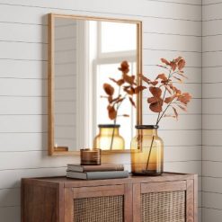 Wholesale 😀 28" x 34" Classic Wood Rectangle Mirror - Threshold™ Black 🎁