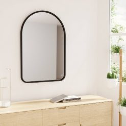 Promo 🧨 24" x 36" Hub Arched Decorative Wall Mirror Black - Umbra 😍