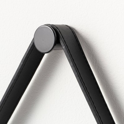 Coupon 💯 Threshold Designed W/Studio McGee 26" Wood Mirror with Pleather Strap Hanger - Threshold™ designed with Studio McGee Black 😀 - Image 3