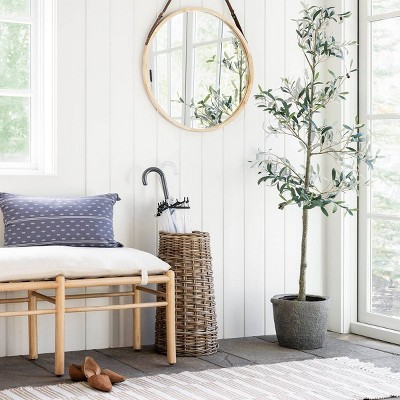 Coupon 💯 Threshold Designed W/Studio McGee 26" Wood Mirror with Pleather Strap Hanger - Threshold™ designed with Studio McGee Black 😀 - Image 4