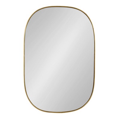 Buy โ Kate & Laurel All Things Decor 24" x 36" Caskill Capsule Framed Wall Mirror Gold - Kate and Laurel ๐