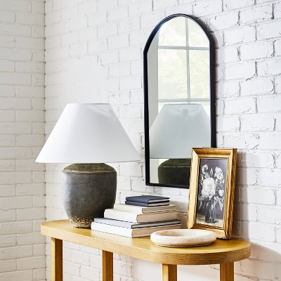 Wholesale ๐ Threshold Designed W/Studio McGee 20" x 30" Arched Decorative Wall Mirror with Corners Antique Pewter - Threshold™ designed with Studio McGee ๐