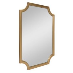 Best deal 😀 Kate & Laurel All Things Decor 24" x 36" Hogan Framed Scallop Wall Mirror Gold - Kate and Laurel 💯