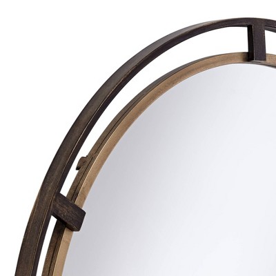 Outlet 🤩 Uttermost Round Vanity Decorative Wall Mirror Rustic Distressed Bronze Antiqued Gold Frame 34" Wide Bathroom Bedroom Living Room ✔️ - Image 2