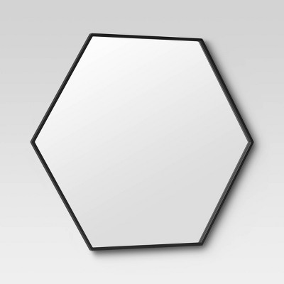 New ✔️ 30" x 26" Metal Hexagon Mirror MDF Back - Project 62™ Black ✨ - Image 2