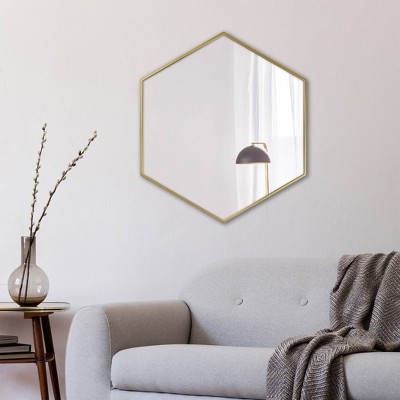 New ✔️ 30" x 26" Metal Hexagon Mirror MDF Back - Project 62™ Black ✨ - Image 5