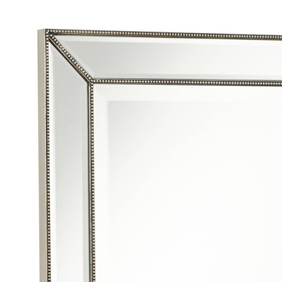 Best Sale π Uttermost Rectangular Vanity Wall Mirror Modern Beaded Border Silver Pewter Frame Beveled 24" Wide Bathroom Bedroom Living Room π - Image 2