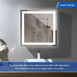 Hot Sale ๐ Decoraport 36 x 36 Inch Square LED Wall Mounted Dimmable Bathroom Mirror with Touch Button Controls and Anti Fog, Vertical Mount ๐งจ