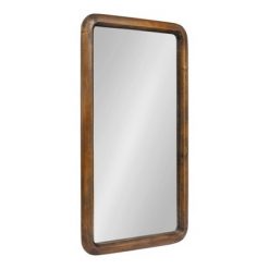 Budget ⭐ Kate & Laurel All Things Decor 17" x 32" Pao Framed Wood Wall Mirror Walnut Brown - Kate and Laurel ✔️