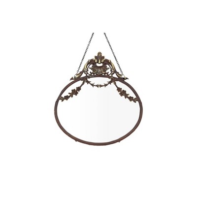 Top 10 π 10.5" x 13.5" Antique Inspired Hanging Oval Mirror with Pewter Frame Rust - 3R Studios π―