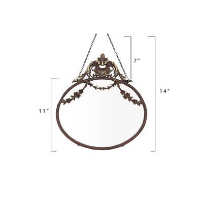 Top 10 π 10.5" x 13.5" Antique Inspired Hanging Oval Mirror with Pewter Frame Rust - 3R Studios π― - Image 4