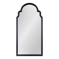 Coupon 😀 24" x 48" Hogan Arch Framed Decorative Wall Mirror Rustic - Kate & Laurel All Things Decor Black 🤩